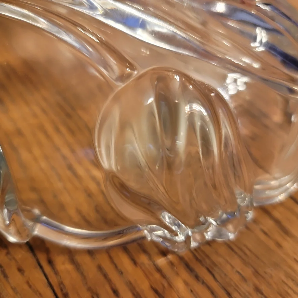 NWT Crystal Tulip Heart Serving Dish Wedding Gift